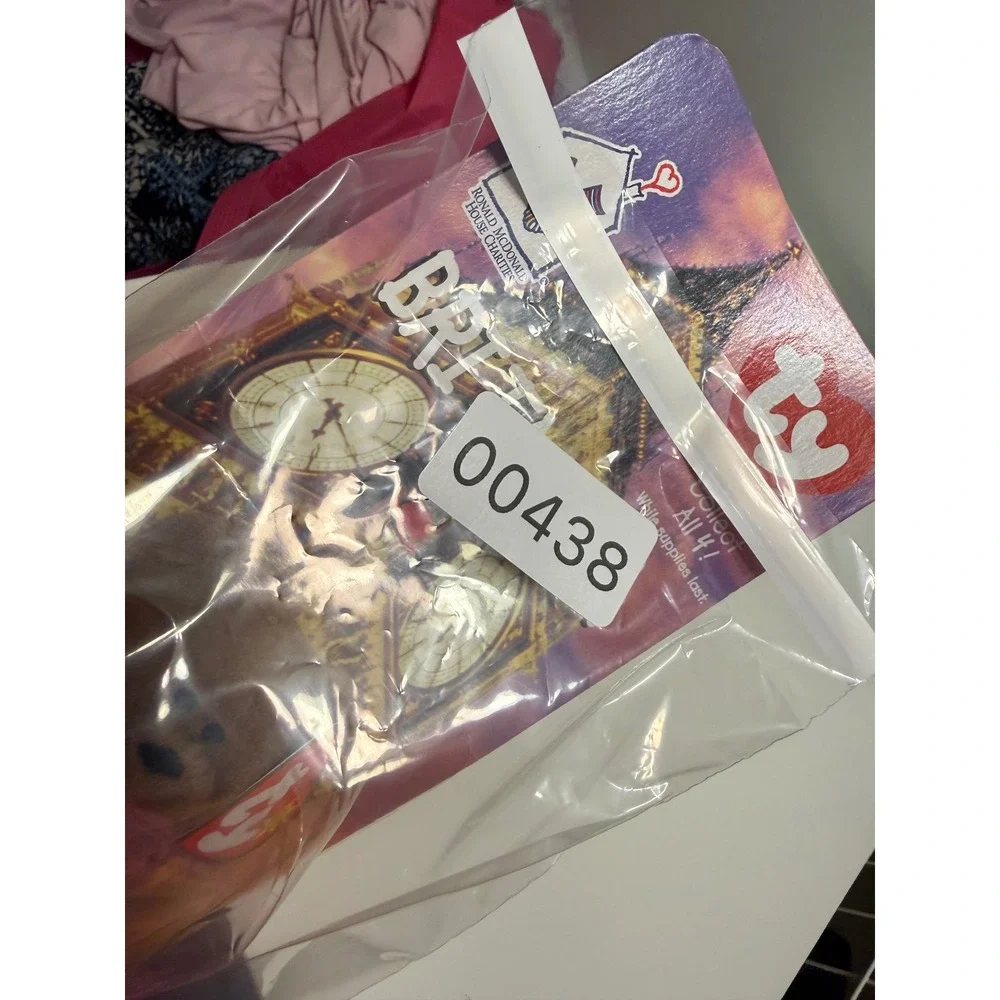 Ty Teenie Beanie Baby Britannia Bear Kids Small Brown 1999 McDonald's Sealed